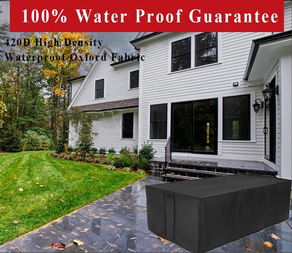 Fire Pit Cover Rectangular 48 Inch,Propane Gas Fire Pit Table Cover,Outdoor W...