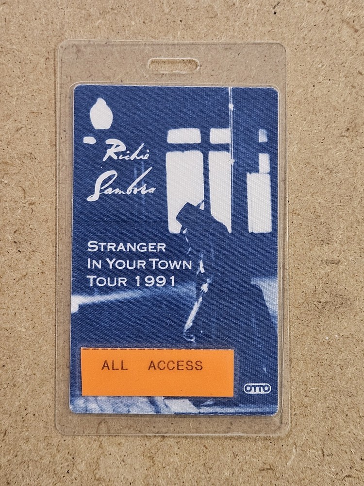 Richie Sambora backstage pass laminated pass Stranger In Town 1991 Bon Jovi