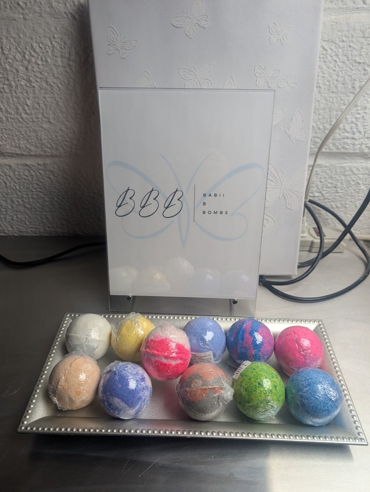 4 Pack Round Bath Bomb Bundle | Handmade | Gift Ready | Babii B Bombs