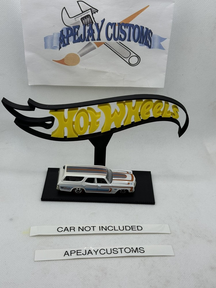 BLACK Hotwheels stand, sign , display