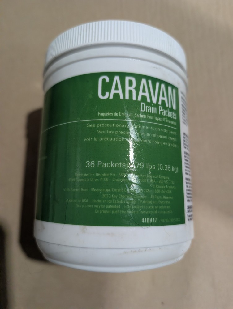 Caravan Drain Packets 36 Pack 2 Containers