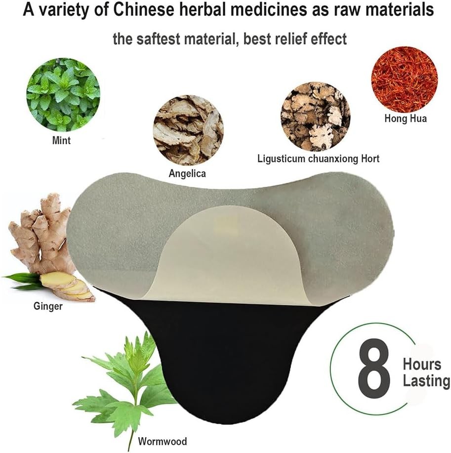 Neck Patch, 100pcs Ginger & Wormwood Patch Adhesive Self-Heating Pads Hot Compre