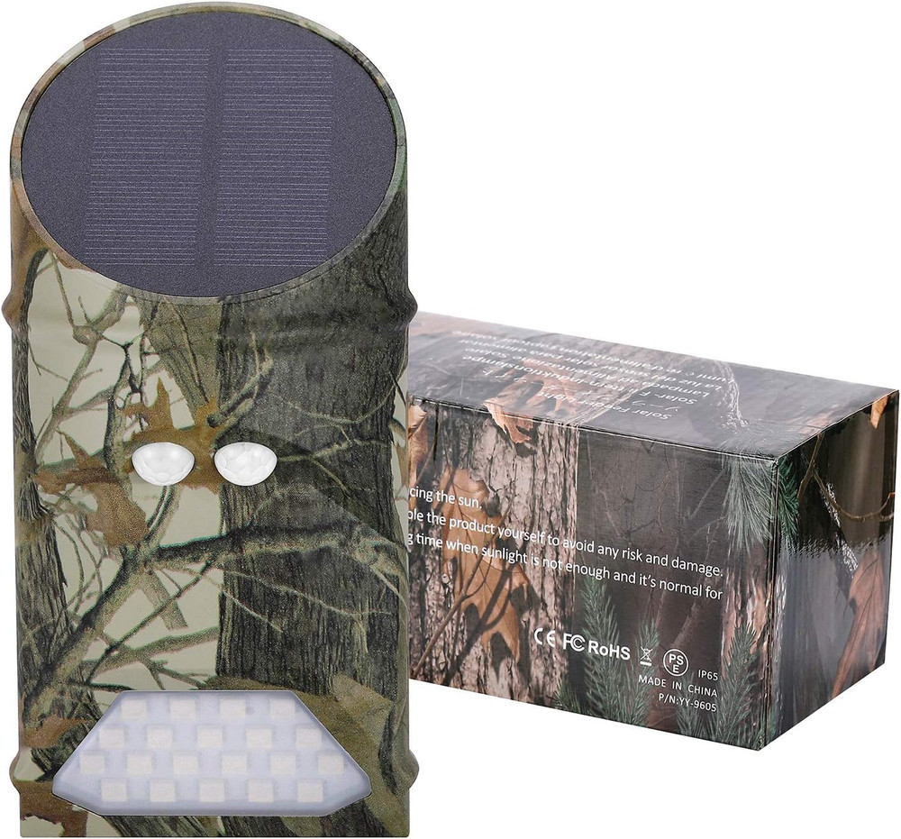 Hog Feeder Wildlife Light with Solar Panel Motion Activated for Predator Coyote