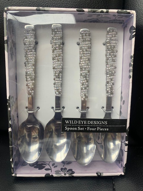 Wild Eye Designs 4 piece beaded spoon set