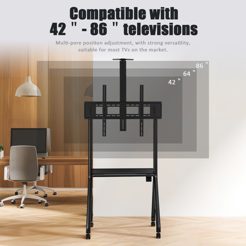 Mobile Cart for Interactive Display 42-86" Universal Rolling Stand Adjust Height