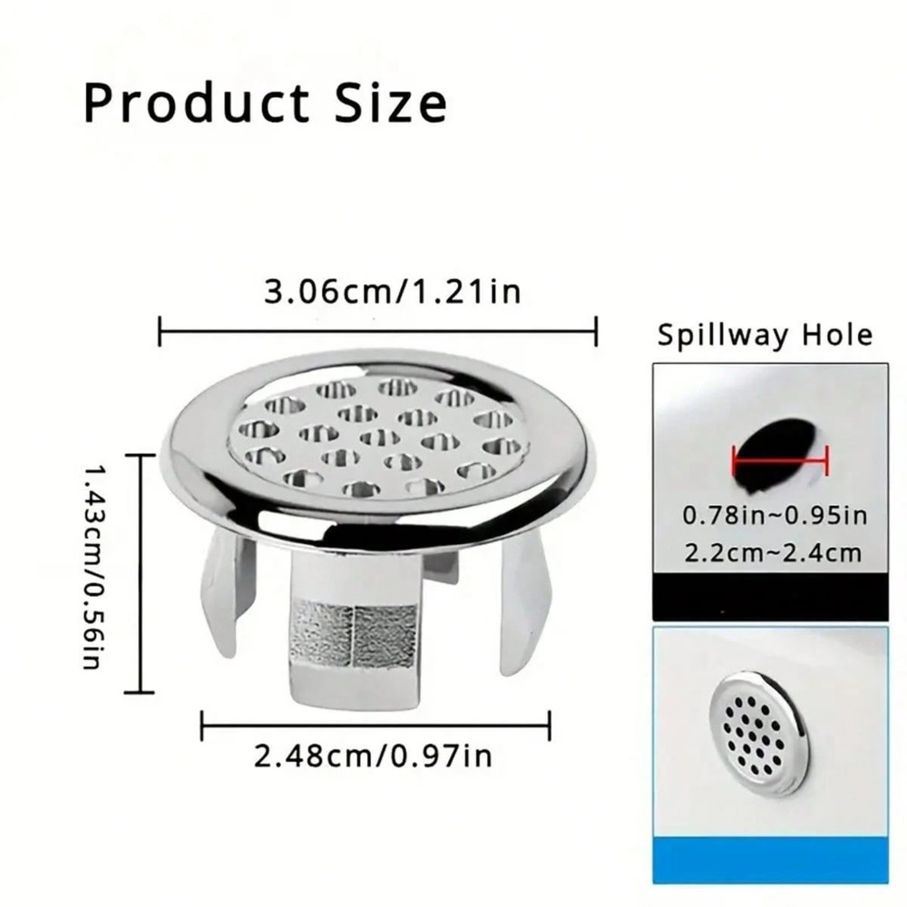 4pcs/Pack Bathroom Kitchen Basin Sink Cover Ring Round Drain Cap Replacement