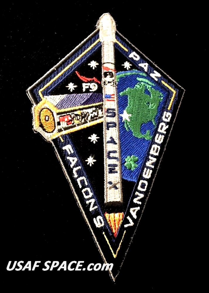 Authentic PAZ - SPACEX - FALCON 9 VAFB Launch SATELLITE Mission SPACE PATCH