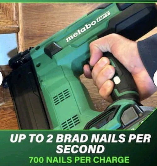 Metabo HPT 18V Cordless 18-Gauge Brad Nailer Kit Batt+Charge, Brushless NT1850DG