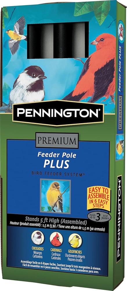 Pennington Feeder Pole Plus Bird Black 5 ft