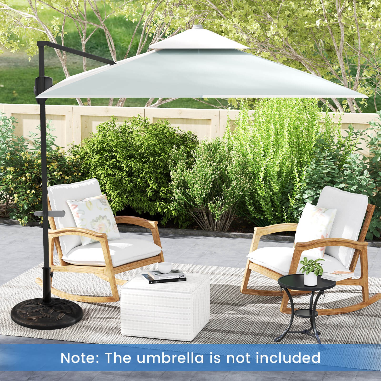 22" Round Umbrella Base Stand Market Patio Standing Outdoor Living Heavy Duty