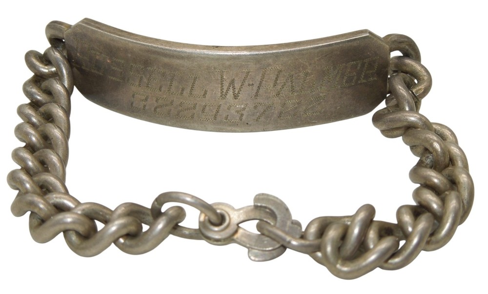 WWII US Army Medical Corps Tinian & Guam Pacific STERLING ID Bracelet CA14