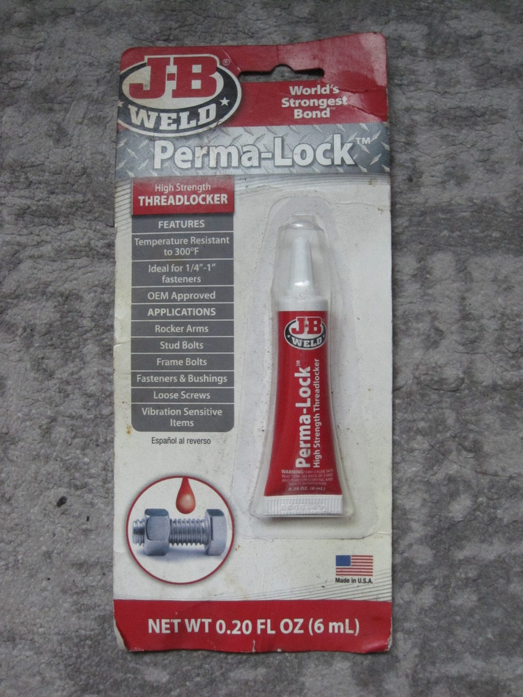 J-B Weld 27106 Perma-Lock High Strength Threadlocker - Red - 6 ml