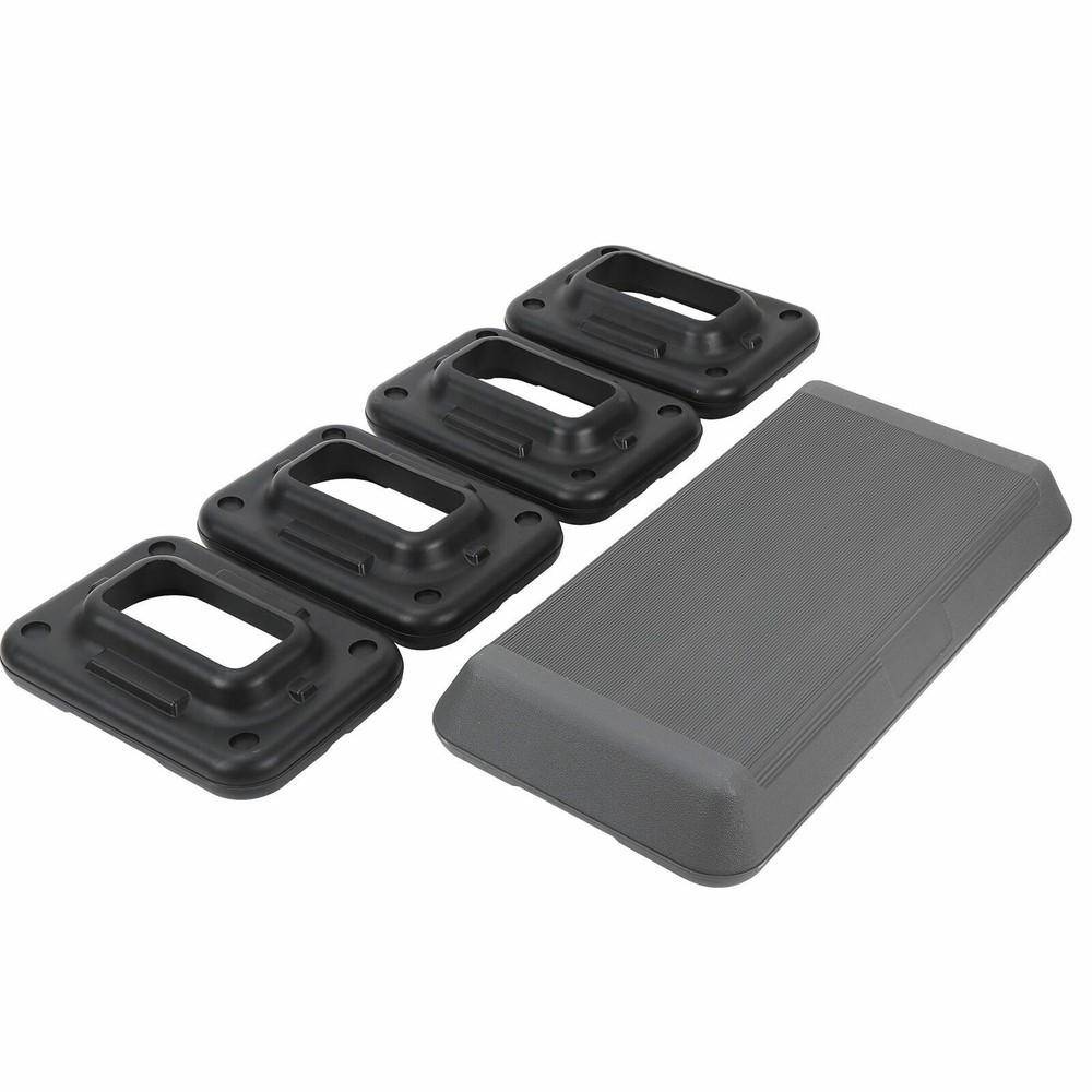 28“ Anti-slip Adjustable Height Aerobic Step Exercise Stepper with Riser Home