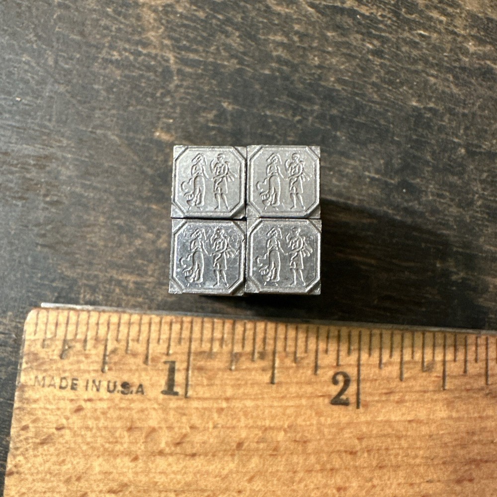Printing Blocks “ Courting Couples?? “ 4 Lead Blocks, Nice Details!