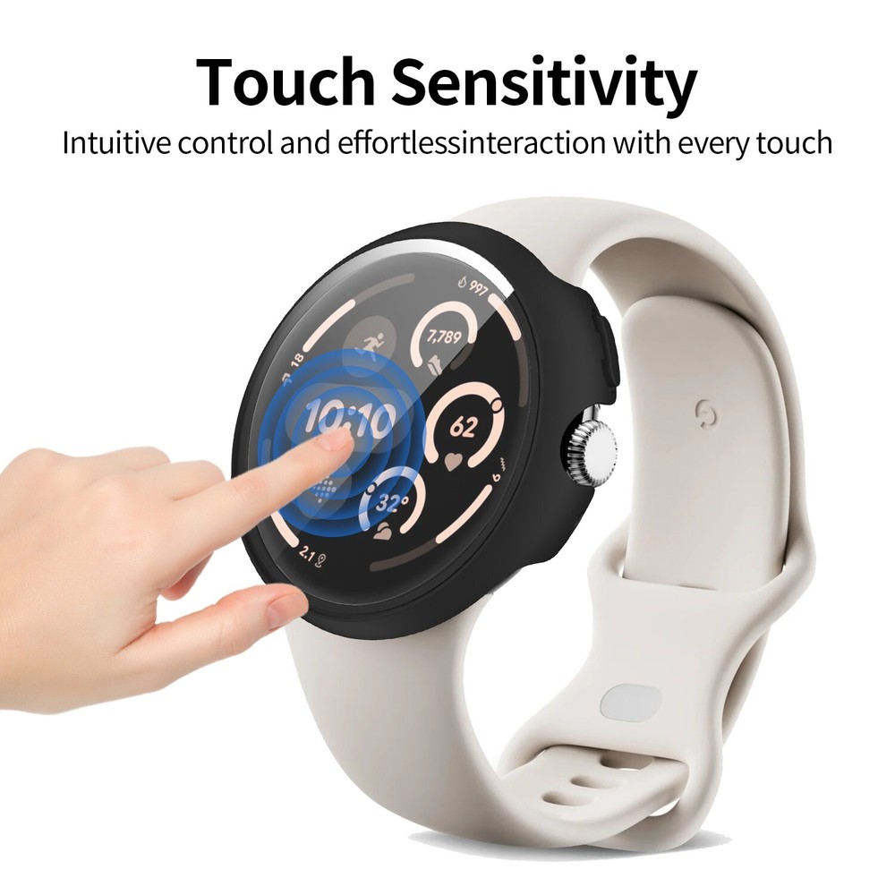 Supershieldz Designed for Google Pixel Watch 3 45mm Screen Protector Case Black