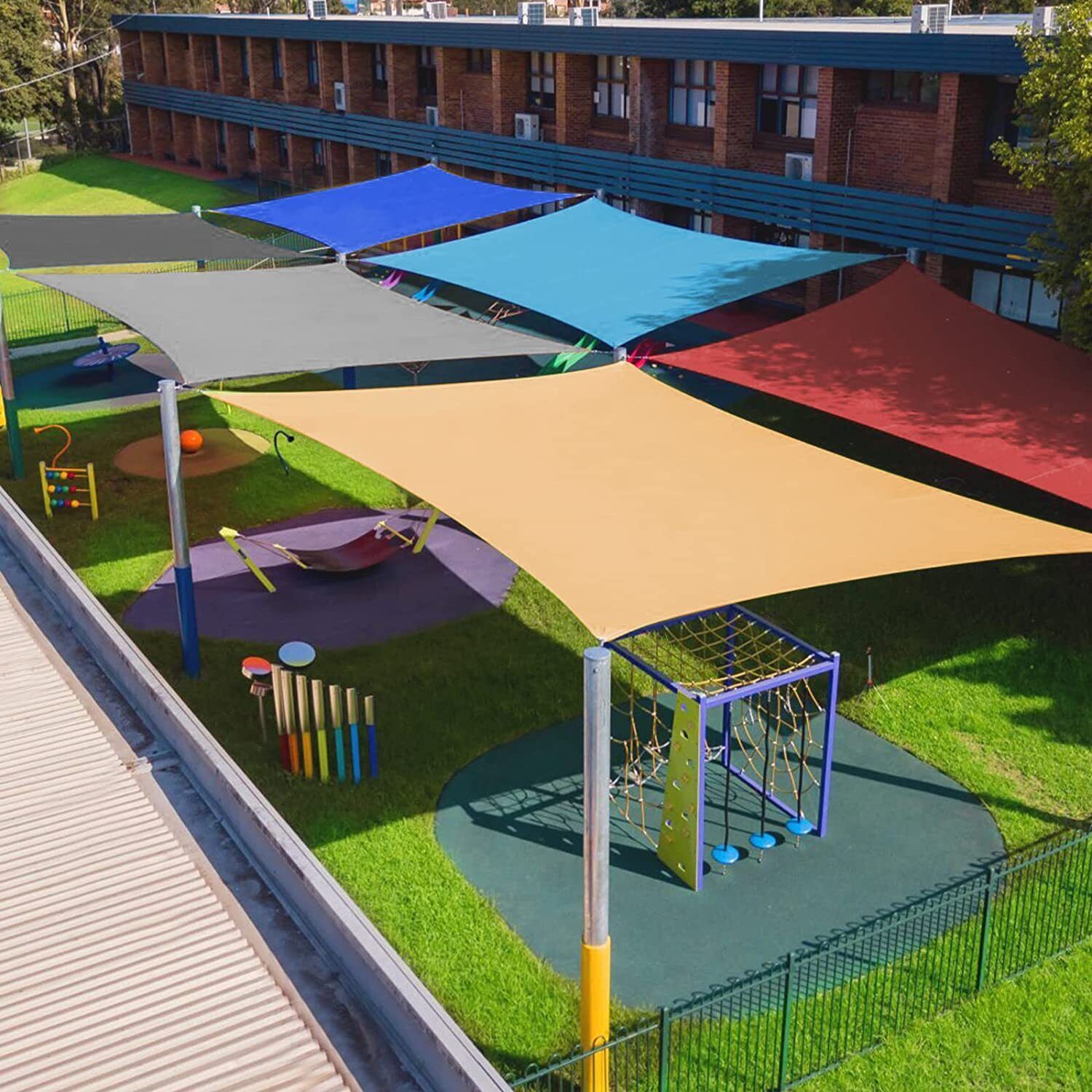 Sun Shade Sail Canopy Rectangle Sand UV Block Sunshade For Backyard Deck Outdoor