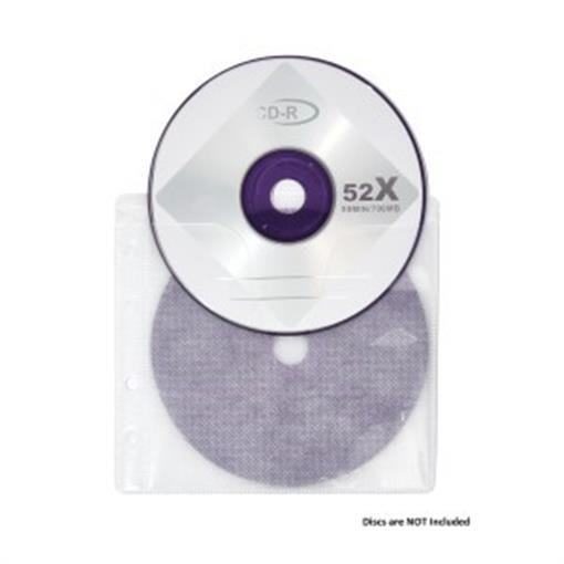 100 CD DVD Double Sided Wallet Refill Plastic Sleeve Insert, 200 Discs Capacity
