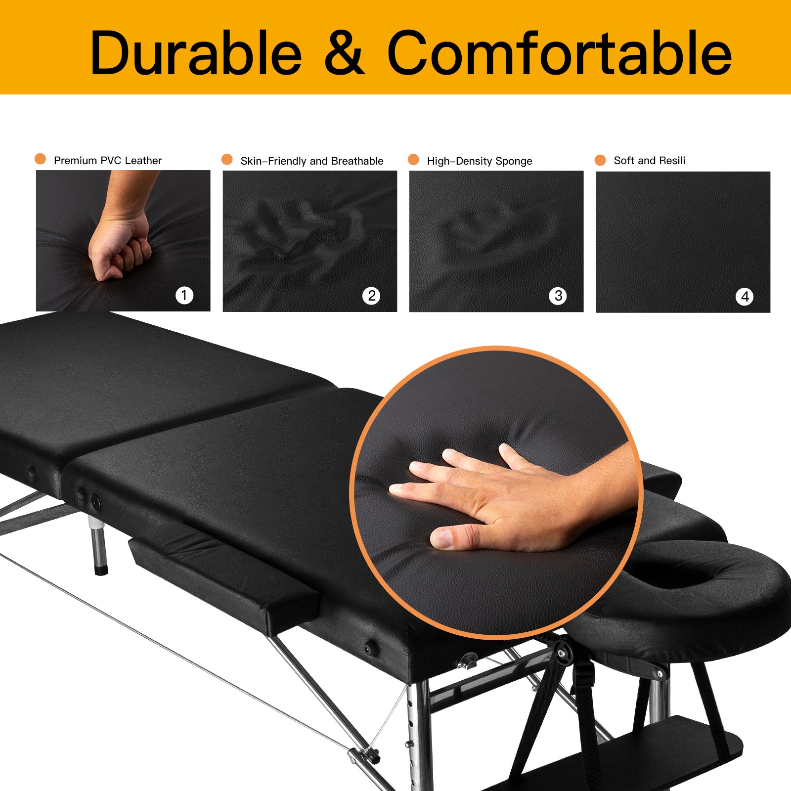 New Massage Table Massage Bed Spa Bed 84" Long Portable 2 folding W/ Carry Case