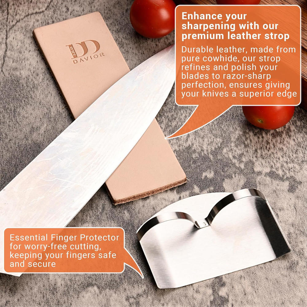 Davior Rolling Knife Sharpener Kit with Diamond Discs, 15° & 20° Multi Angle Mag