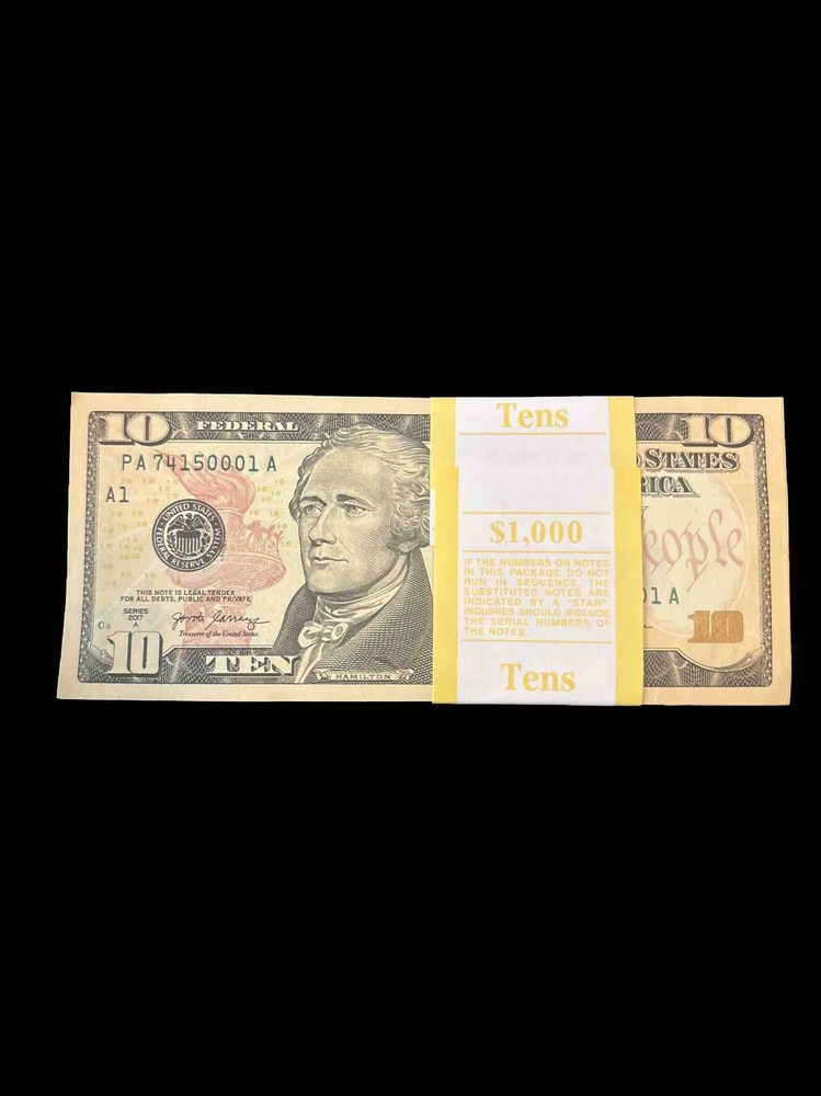 25 ($10 Bills) Sequential Uncirculated - Twenty-five (Ten Dollar Bills) – 2017