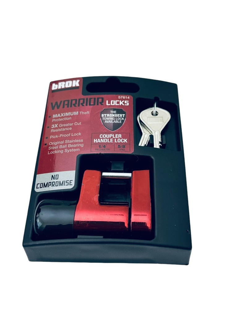bROK Warrior Coupler Handle Trailer Lock ¼” Pin ⅝” Span Pick Proof