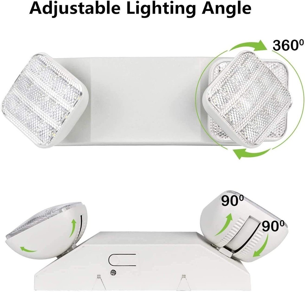 6 Pack LED Emergency Exit Light Adjustable 2 Head With Battery Back-up UL 924