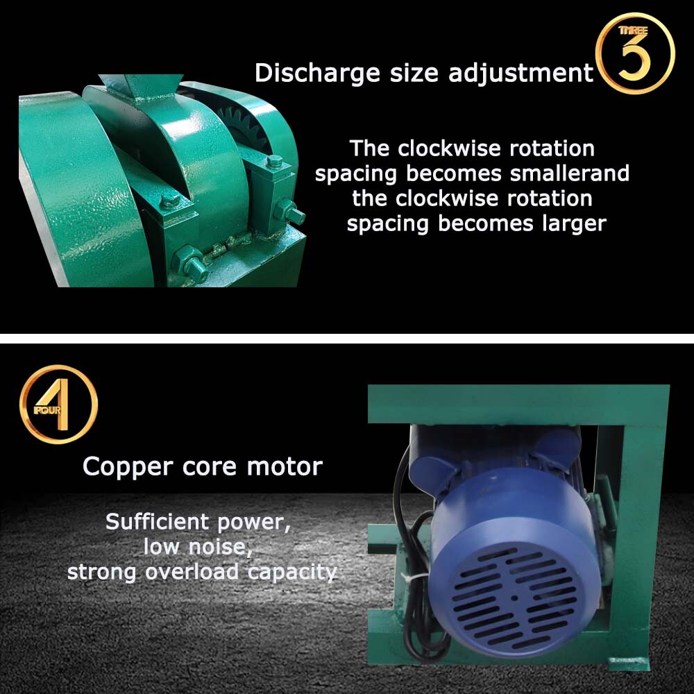 Double Roller Crushing Machine Broken Stone Rock Test Equipment Pulverizer 220V