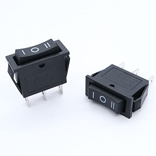 6pcs Momentary Rocker Switch Snap-in Toggle Power Switch SPDT (ON)-Off-(ON) 3