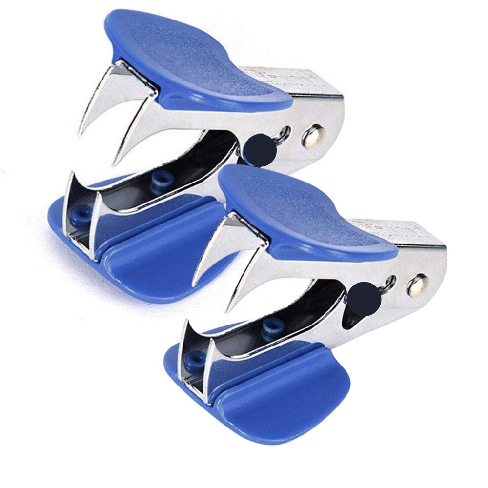 Stapler Remover Extra Wide Finger Grip & Durable Steel Jaw: 2 Pack