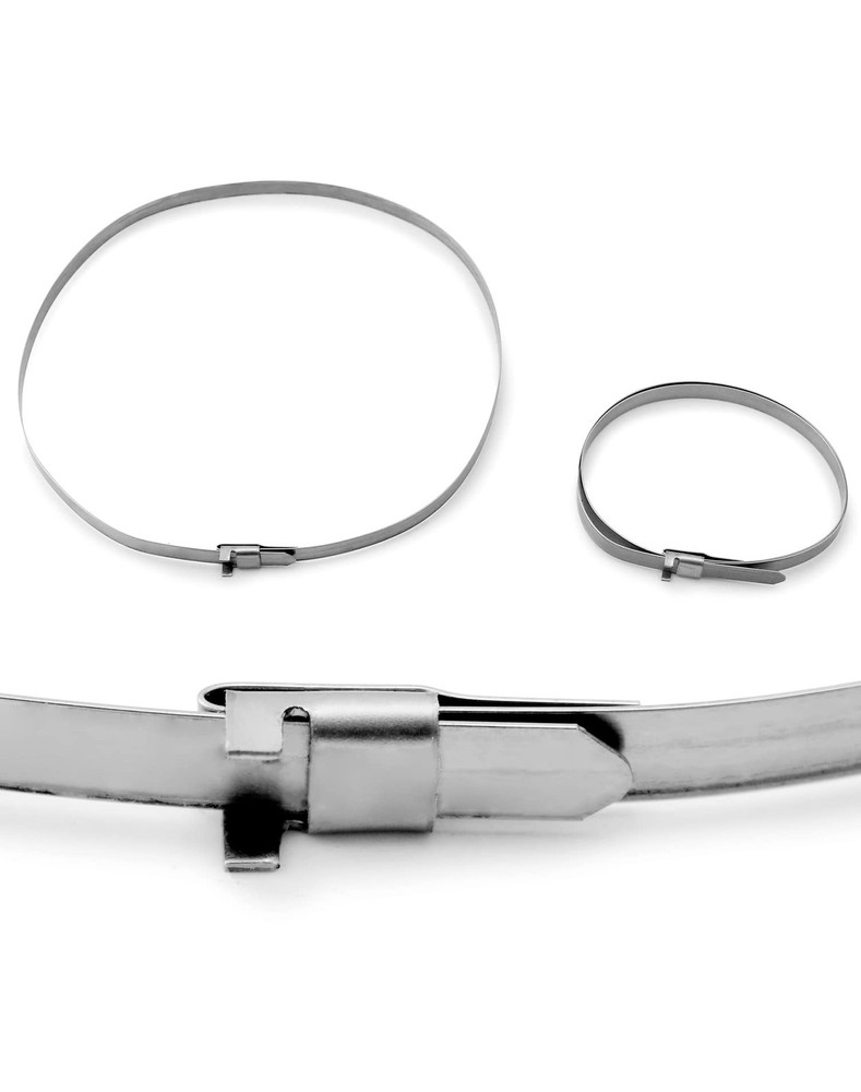 QWORK CV Boot Clamp, 20 Pack 304 Stainless Steel Universal Adjustable Silver