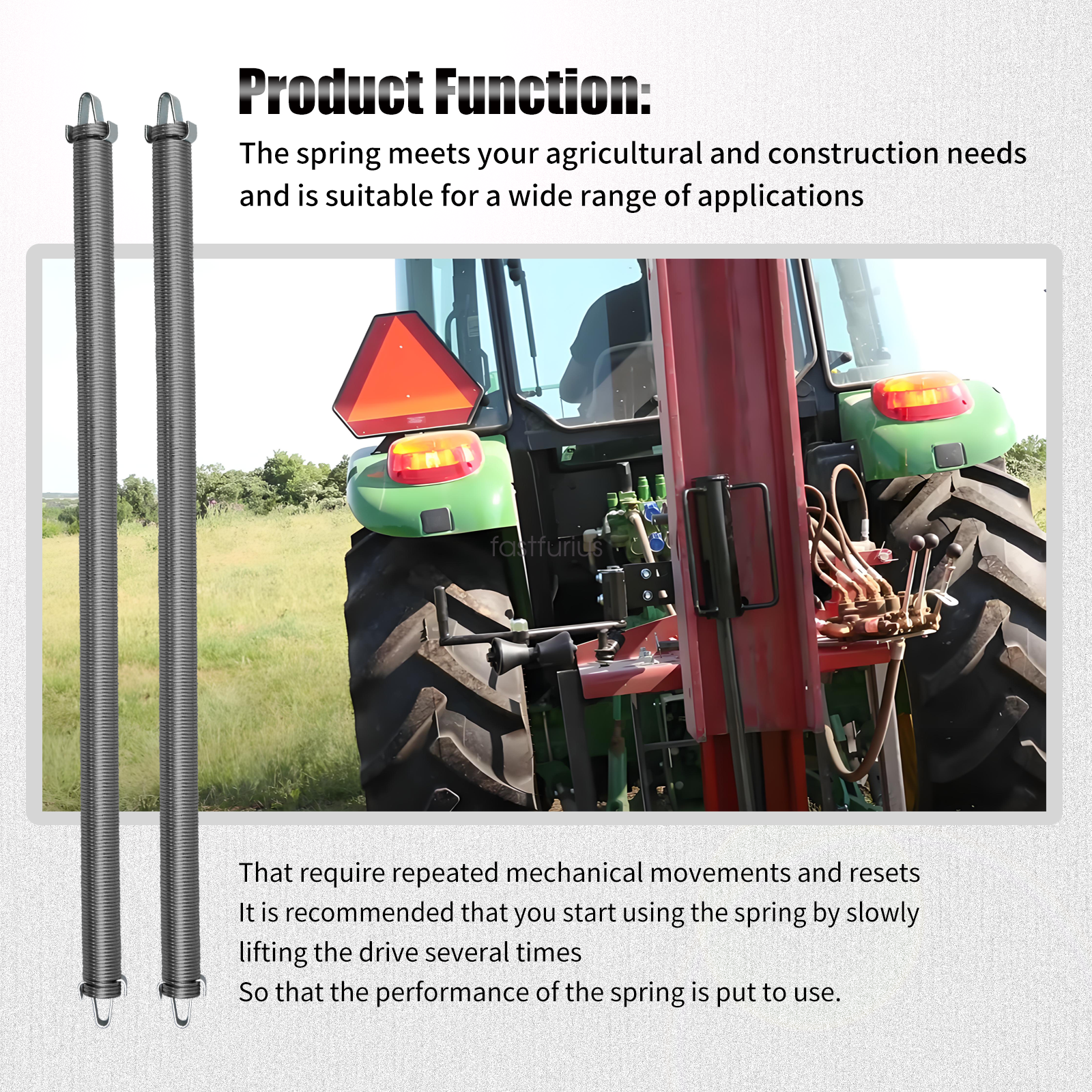 2x Length 40" Post Driver Spring for Shaver HD8 and Work Saver HPD 16 with Hooks