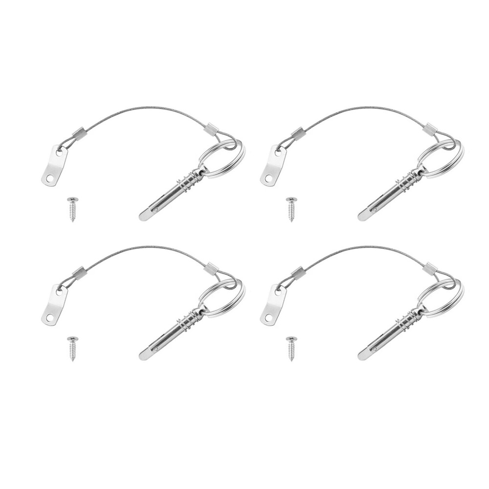 4PC Quick Release Pin w/Toggle Spring Boat Top Fitting Saltwater Corrosion Proof