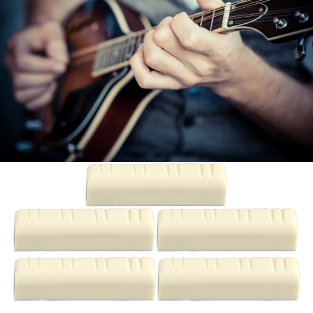 5Pcs Mandolin Bridge Nut 8 String Plastic 3.5cm Universal Instrument Accessory