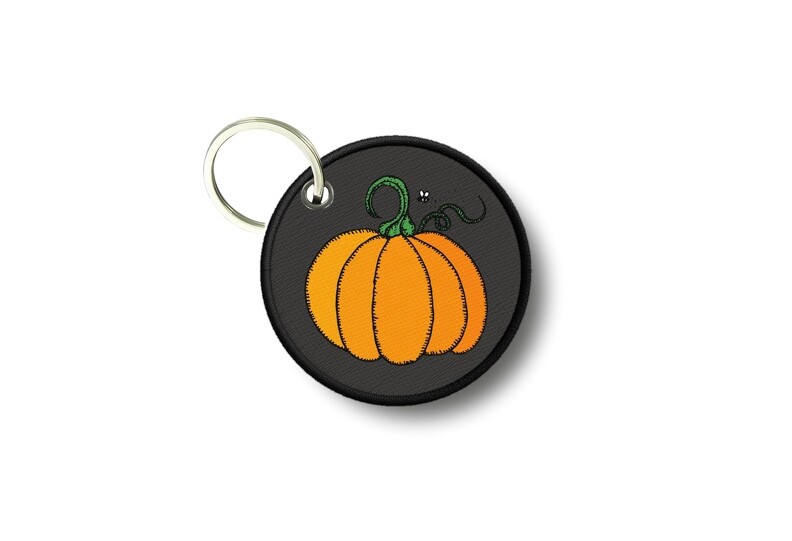 Keychain Round Printed Double-Sided Pumpkin Halloween
