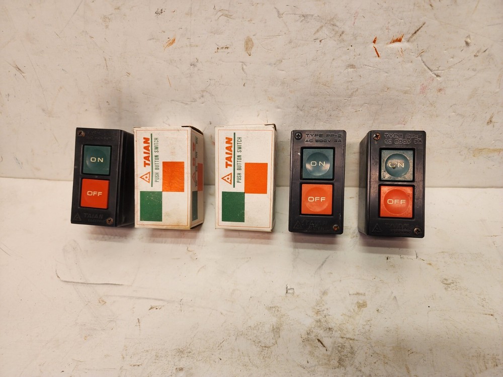 Lot 5 Taian Electric Type PP-2 On & Off Controller Button Switch Free Shipping