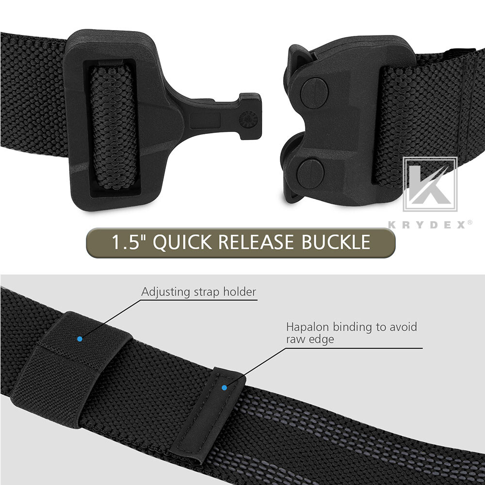 KRYDEX Thigh Strap Elastic Leg Strap Quick Release Black for Leg Drop Holster