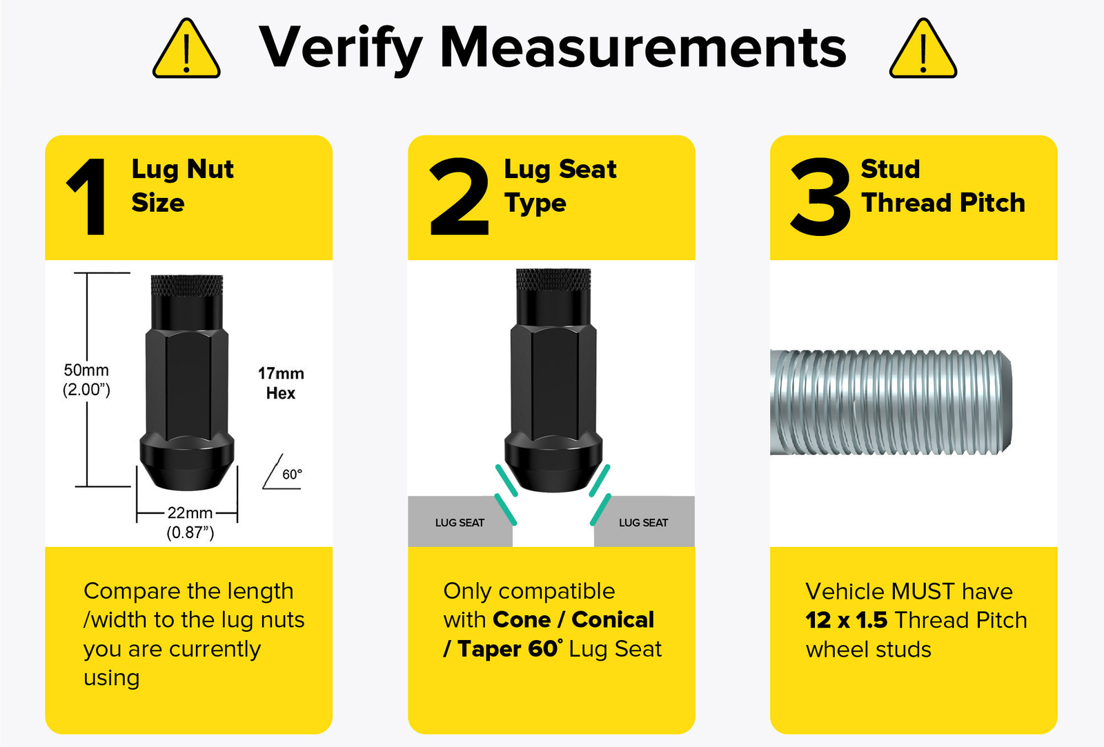 20pc 12x1.5 Lug Nuts w/ Socket, Black, Cone Seat, Extended Tuner Racing Open End