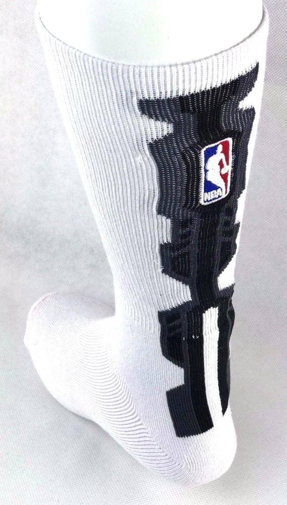NBA Crew Socks White Socks Black, Gray Large