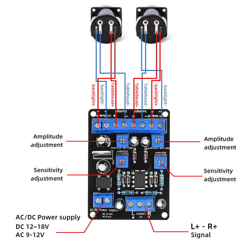 AC9-12V DC12-18V Pre-amplifier VU Level Meter Driver Board DB Level Meter Driver