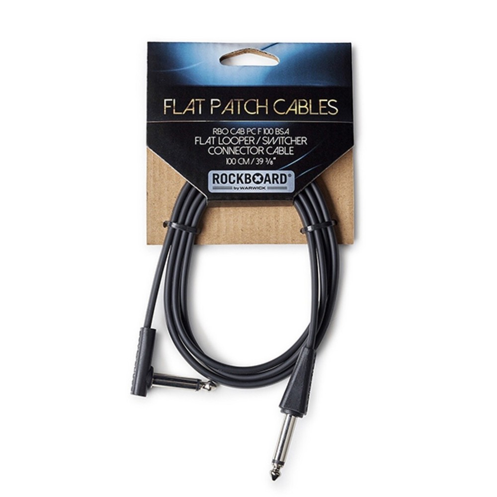 RockBoard Flat Looper / Switcher Connector Cable, 100 cm, angle-straight 1/4" TS