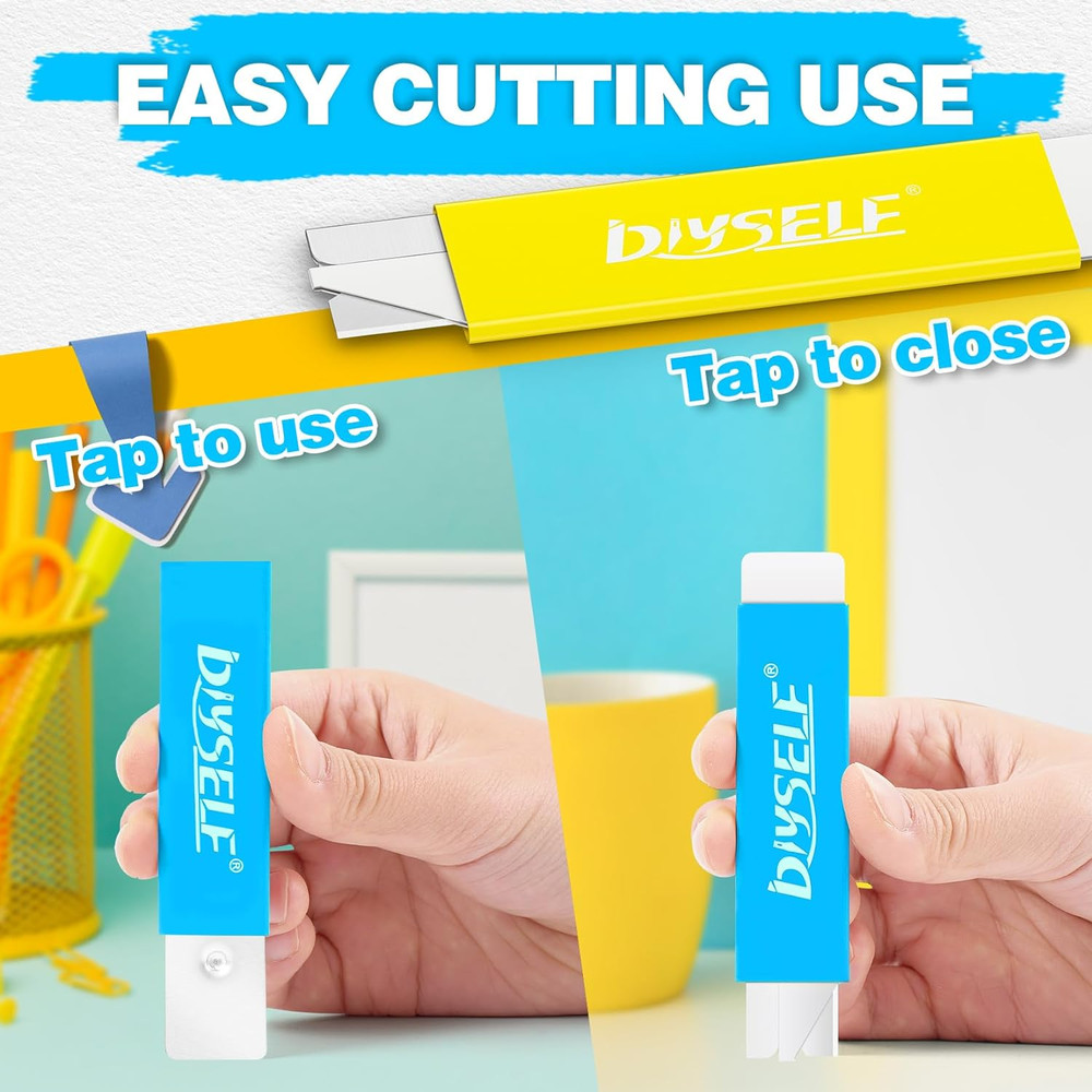 Box Cutters 12 Pack, Utility Knife, Box Cutter Retractable with Razor Blade, Box