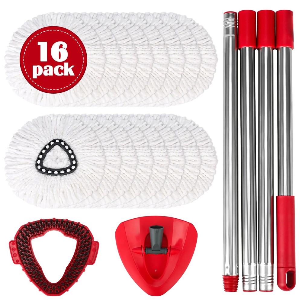 Spin Mop Set for O-Ceda EasyWring 1-Tank System, 16 Microfiber Spin Mops Refi...