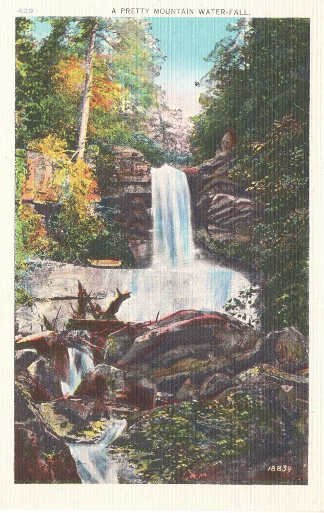 A PRETTY MOUNTAIN WATERFALL - PC2234