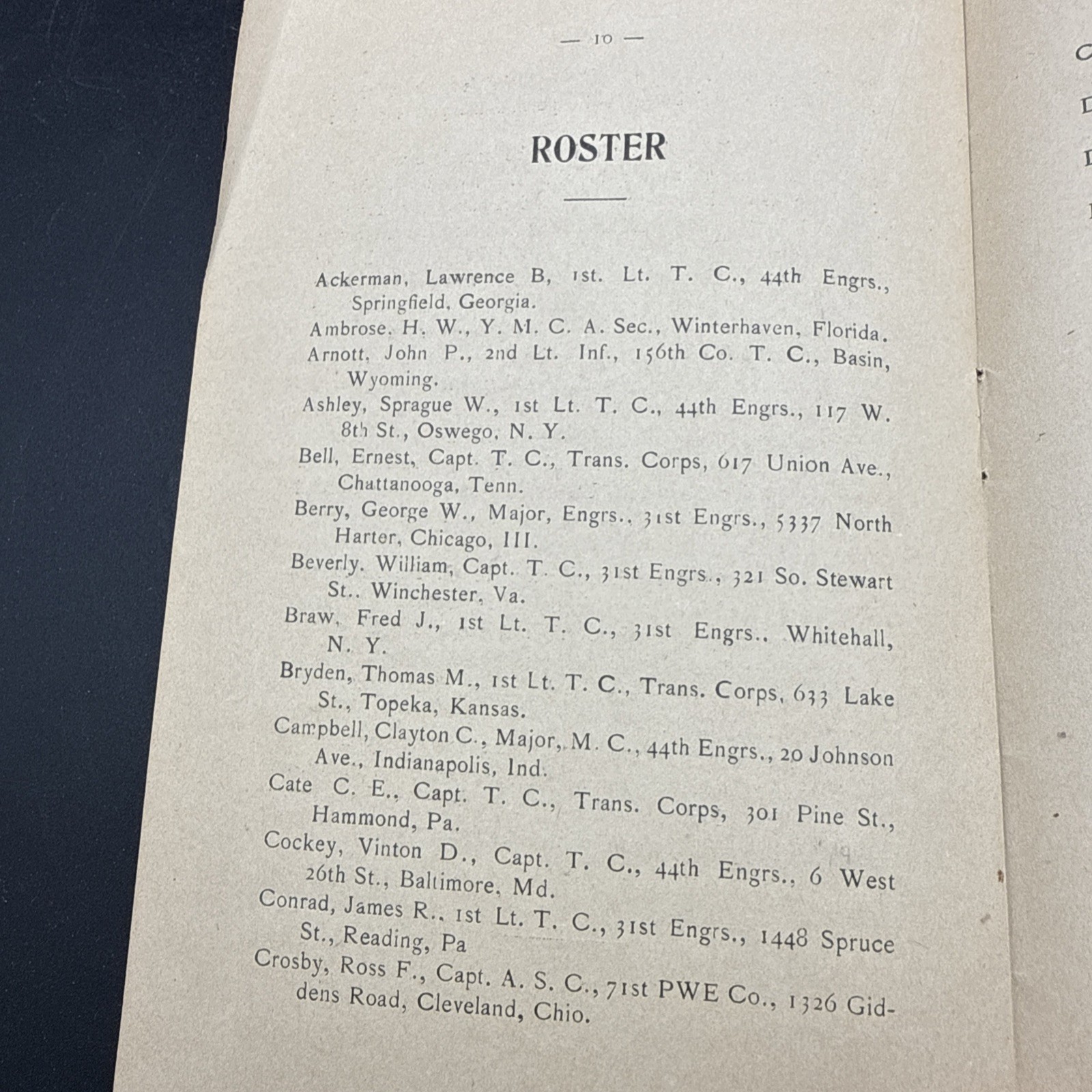 WWI Military Club Villebernier History By Laws 1919 Camp Strathcona APO 718 AEF