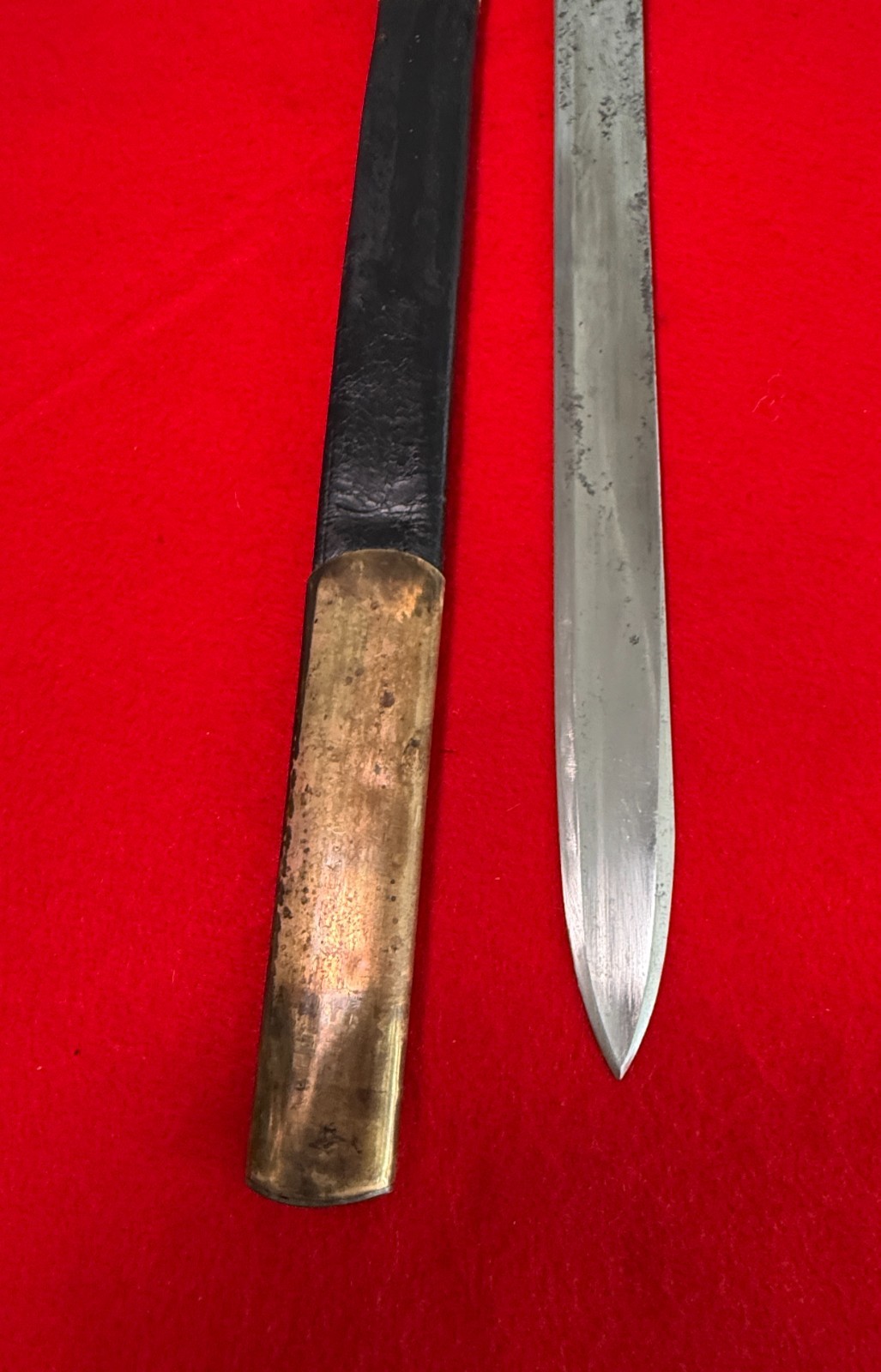 19th Century Imperial Hunting Sword Cutlass w/Scabbard and Stag Grip Very Rare