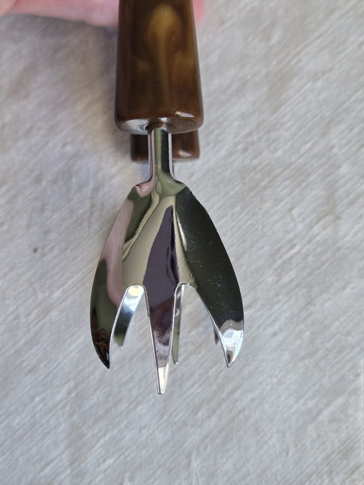 Vintage MCM Bakelite Handle Clawed Ice Tongs