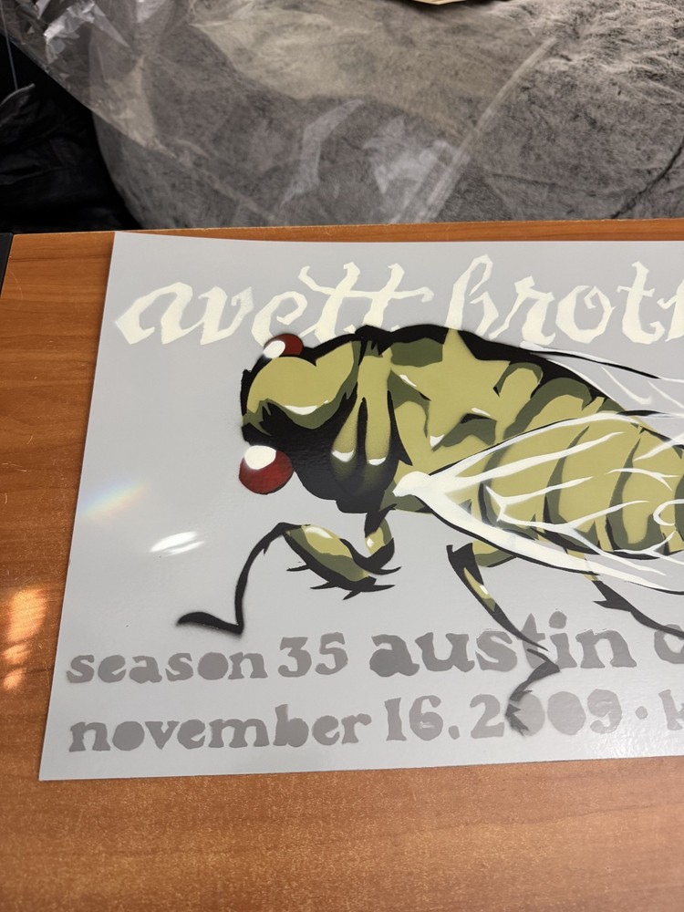 Avett Brothers Poster Hard stock Hand stenciled austin City Limits 22 x 14 rare