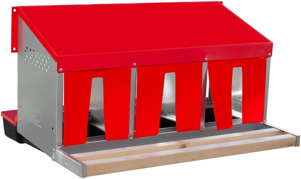 Rentacoop Roll-Out Reversible Nesting Box Suite (3 Compartment) for Chickens, Du