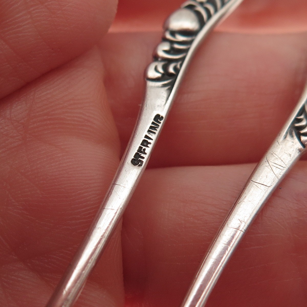 925 Sterling Silver Antique Victorian Oxidized Hair Fork