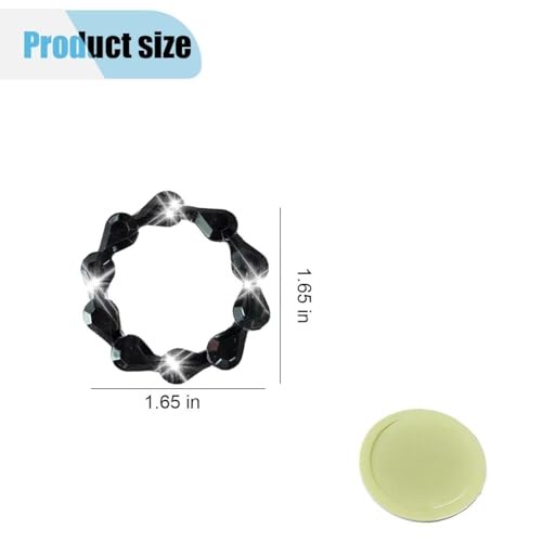 Bling Car Engine Start Stop Button Decoration Ring, Crystal Push to Start Black